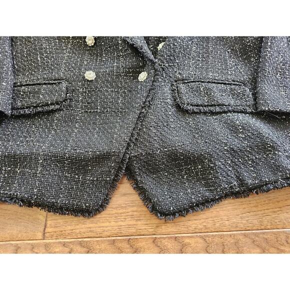 Talbots Metallic Black Fringe Tweed Blazer Women's Size 18WP NWT Career Party - Picture 12 of 16